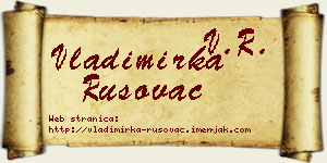 Vladimirka Rusovac vizit kartica